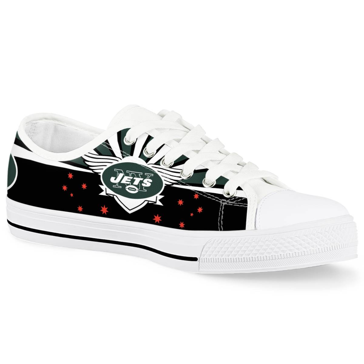 Women's New York Jets Low Top Canvas Sneakers 003